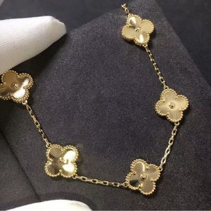 18K Solid Gold VCA Guilloché Alhambra Inspired 5 Motifs Bracelet